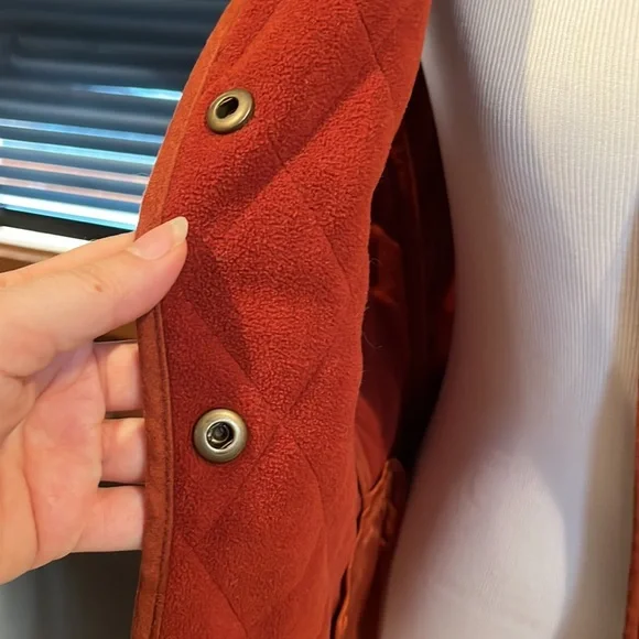 Talbots copper vest snaps pockets poly satin outer shell inside microfiber - Picture 5 of 11